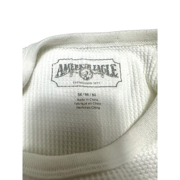 American Eagle White Thermal Long Sleeve Size Medium - Picture 5 of 7